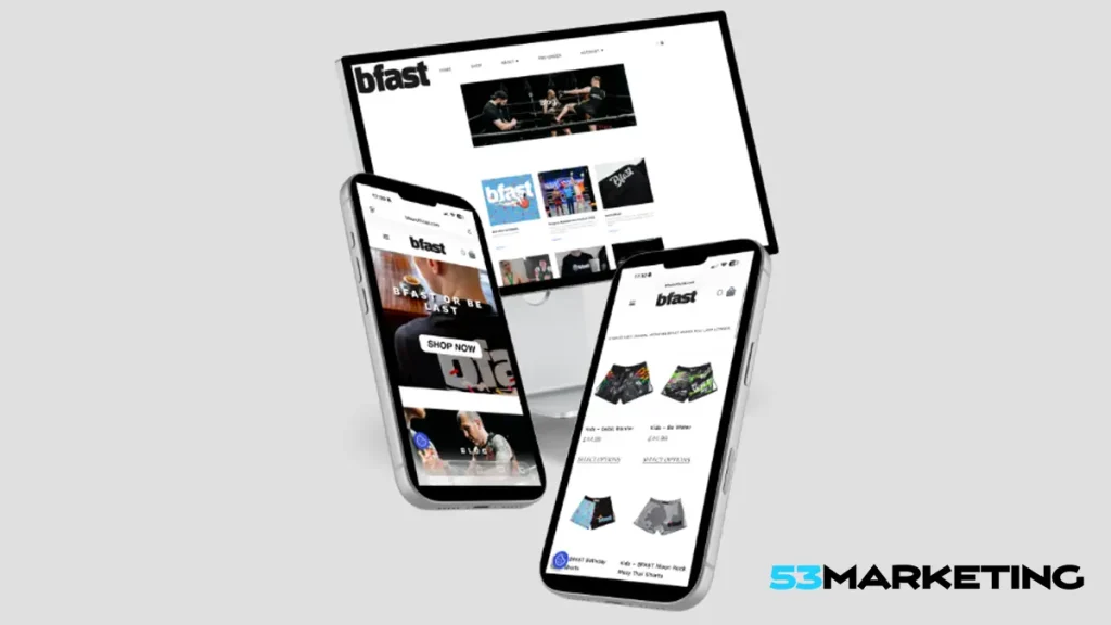 BFAST WordPress ecommerce website displayed across desktop and mobile screens
