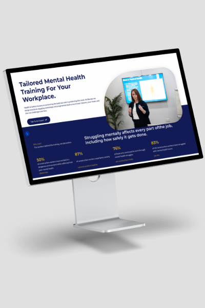 Elevate Training and Wellbeing website homepage shown on a desktop screen